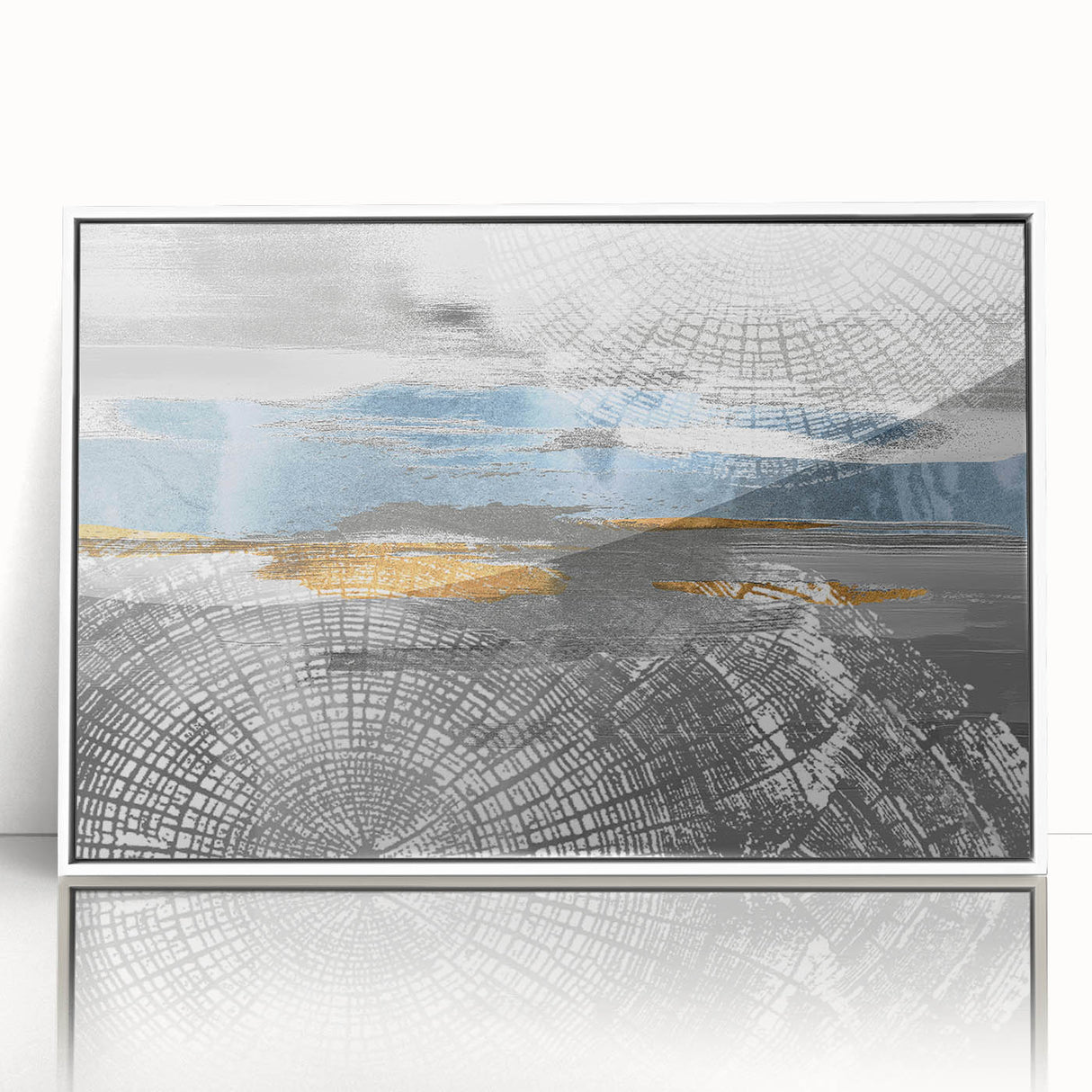 Framed abstract wall art featuring colorful strokes and lines in a modern design, set against a white background, perfect for contemporary decor.