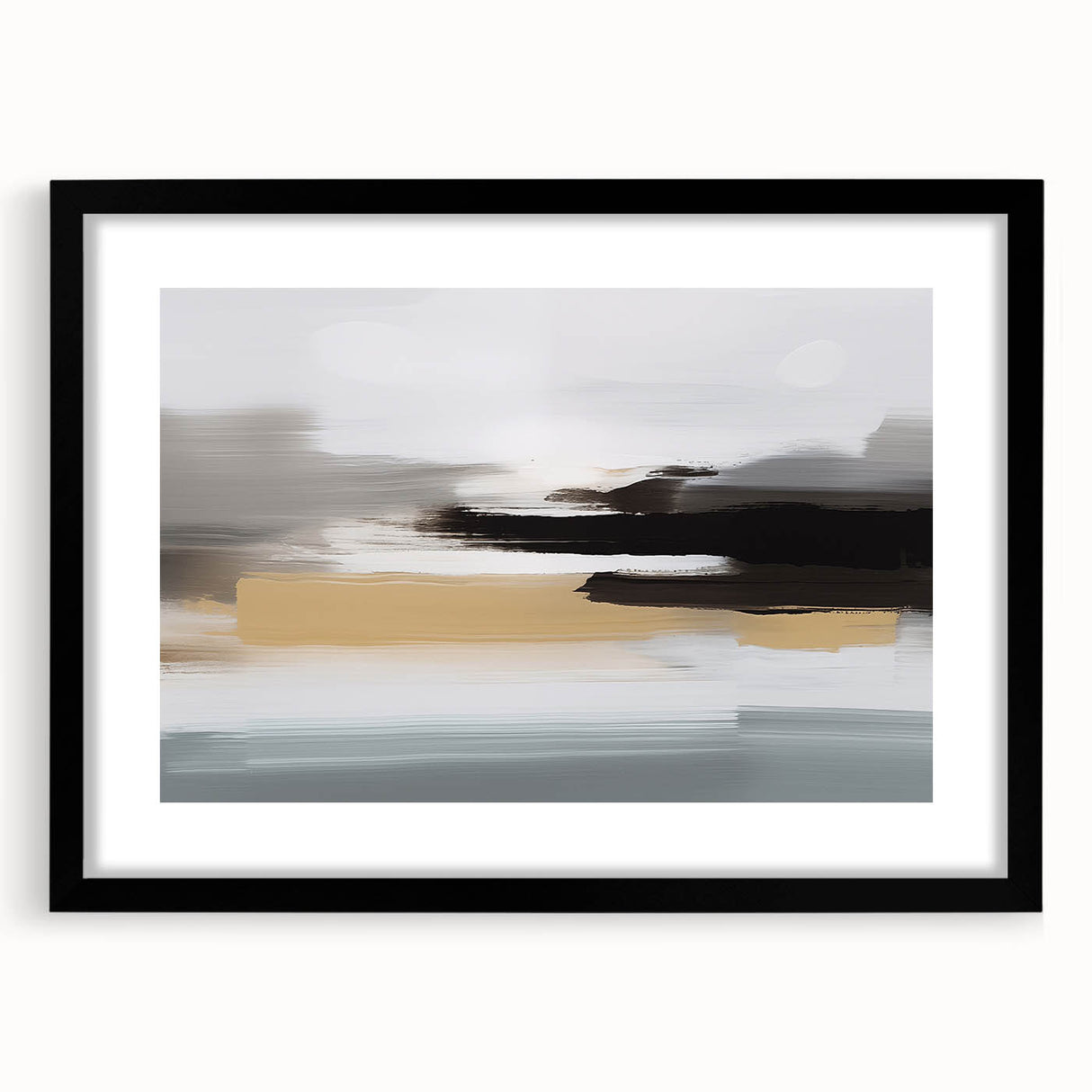 Abstract wall art featuring colorful strokes and lines, framed in black, designed to enhance modern interiors with a stylish touch.
