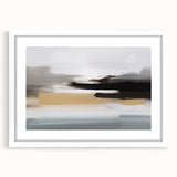 Abstract wall art print showcasing vibrant strokes and lines in a modern design, elegantly framed in white with a mat for a sophisticated look.