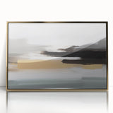 Framed abstract wall art showcasing vibrant strokes and lines in gold, black, and white, perfect for modern home decor and stylish interiors.