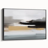 Framed canvas wall art showcasing an abstract strokes and lines design in bold black and white, emphasizing modern aesthetics and artistic flair.