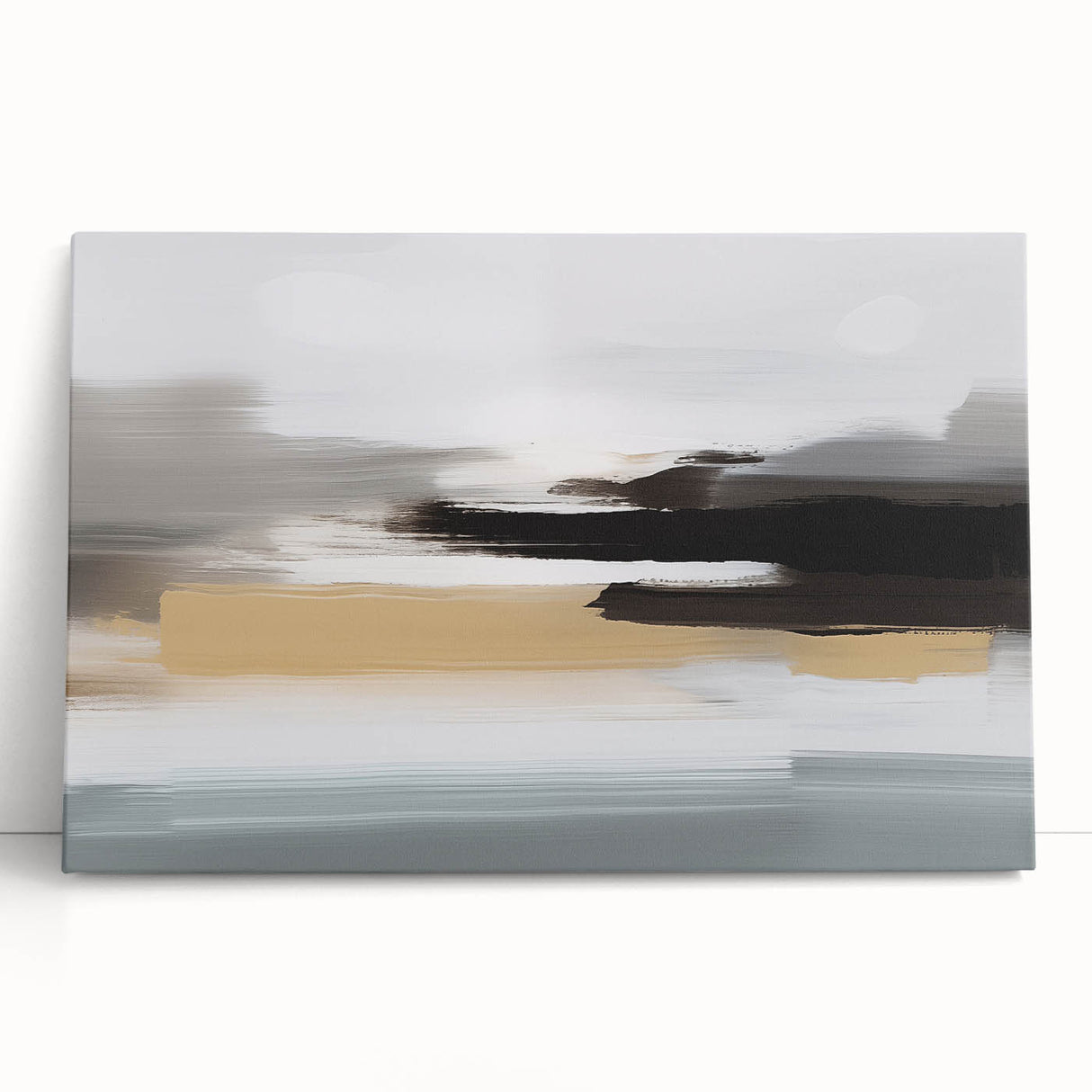 Abstract strokes and lines design on stretched canvas wall art, showcasing vibrant colors and modern textures, perfect for contemporary decor.