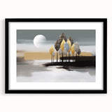 Abstract wall art featuring bold strokes and lines in a contemporary design, framed in black with a mat, perfect for modern decor.