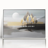 Framed abstract wall art showcasing vibrant strokes and lines in a contemporary design, featuring a white frame that enhances its modern aesthetic.