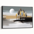 Framed abstract wall art showcasing dynamic strokes and lines in black and white, offering a modern touch to any interior decor.
