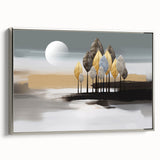 Framed abstract wall art showcasing a modern design with silver tones and dynamic strokes, perfect for contemporary home decor.