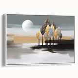 Framed abstract wall art featuring colorful strokes and lines on a white background, showcasing modern artistic design for home decor.