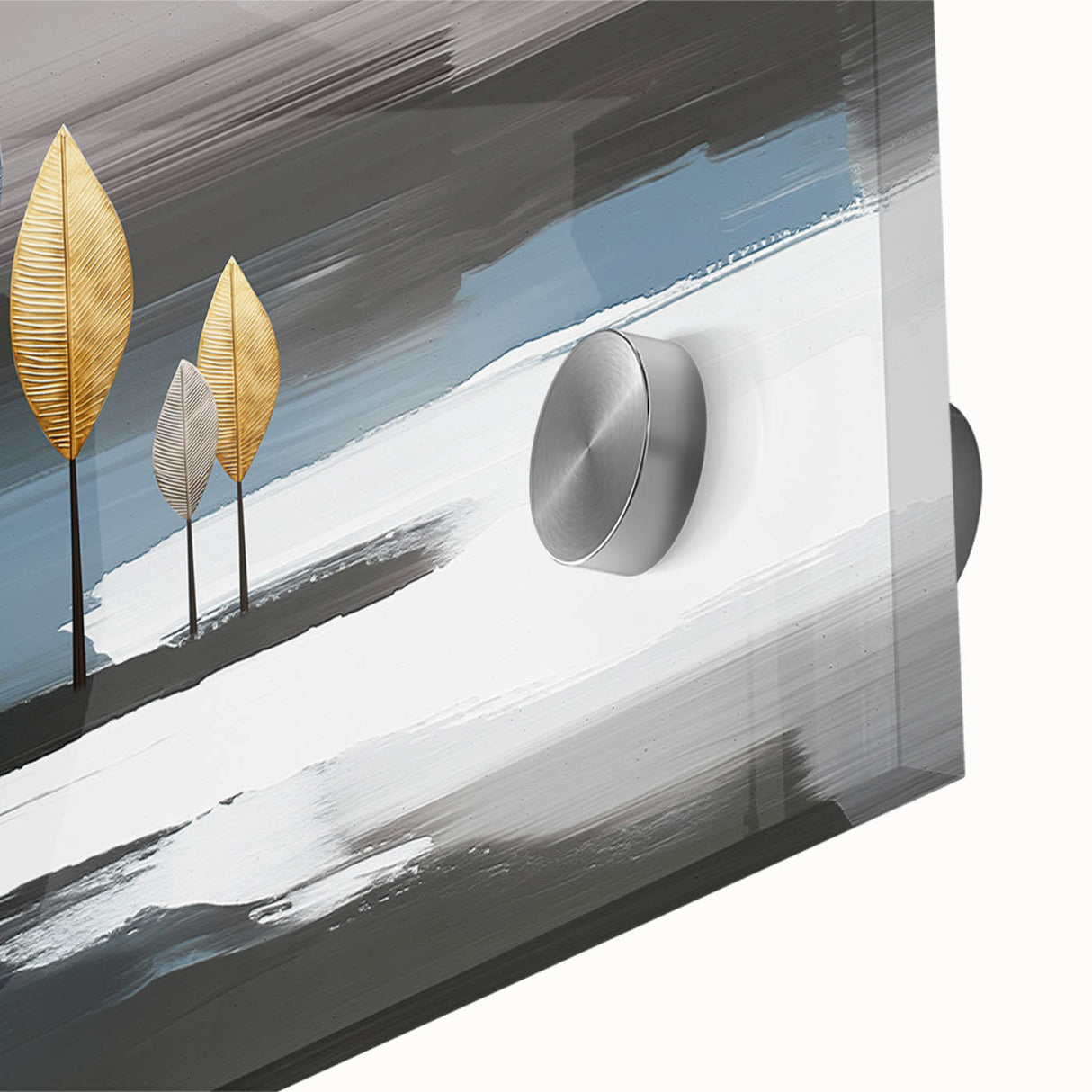 Close-up of abstract strokes and lines design in vibrant colors, showcasing a modern wall art piece made of acrylic glass, perfect for contemporary decor.