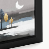 Close-up of a framed abstract wall art piece showcasing dynamic strokes and lines in vibrant colors, perfect for modern decor.