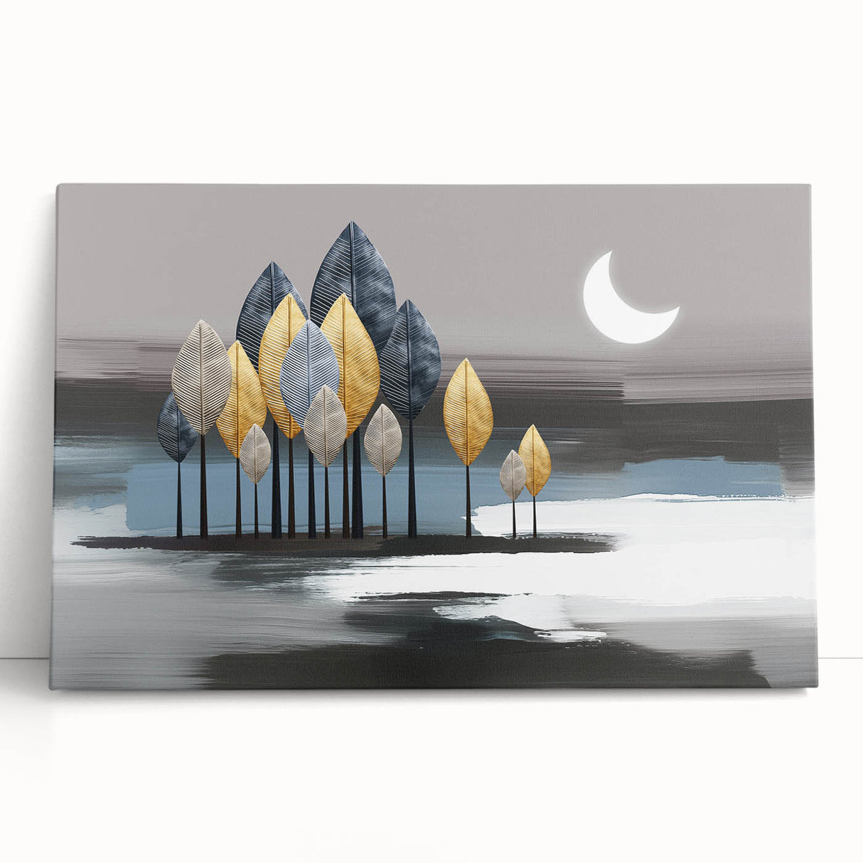 Abstract wall art featuring dynamic strokes and lines in vibrant colors, elegantly stretched on canvas, perfect for modern home decor.