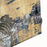 Close-up of an abstract wall art piece showcasing vibrant strokes and lines in a modern design, perfect for enhancing contemporary decor with a touch of color.