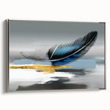 Framed abstract wall art showcasing dynamic strokes and lines in silver tones, adding a modern touch to any decor setting.