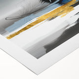 Abstract wall art design showcasing vibrant strokes and lines in a colorful palette, perfect for modern decor, displayed as rolled canvas.