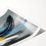 Abstract wall art print showcasing vibrant strokes and lines in a colorful design, ideal for modern home decor or office spaces.