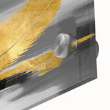 Close-up of an abstract wall art piece showcasing vibrant strokes and lines in bold colors, designed for modern decor and artistic expression.
