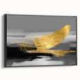 Framed canvas wall art showcasing an abstract design of colorful strokes and lines with a sleek black frame, perfect for modern decor.