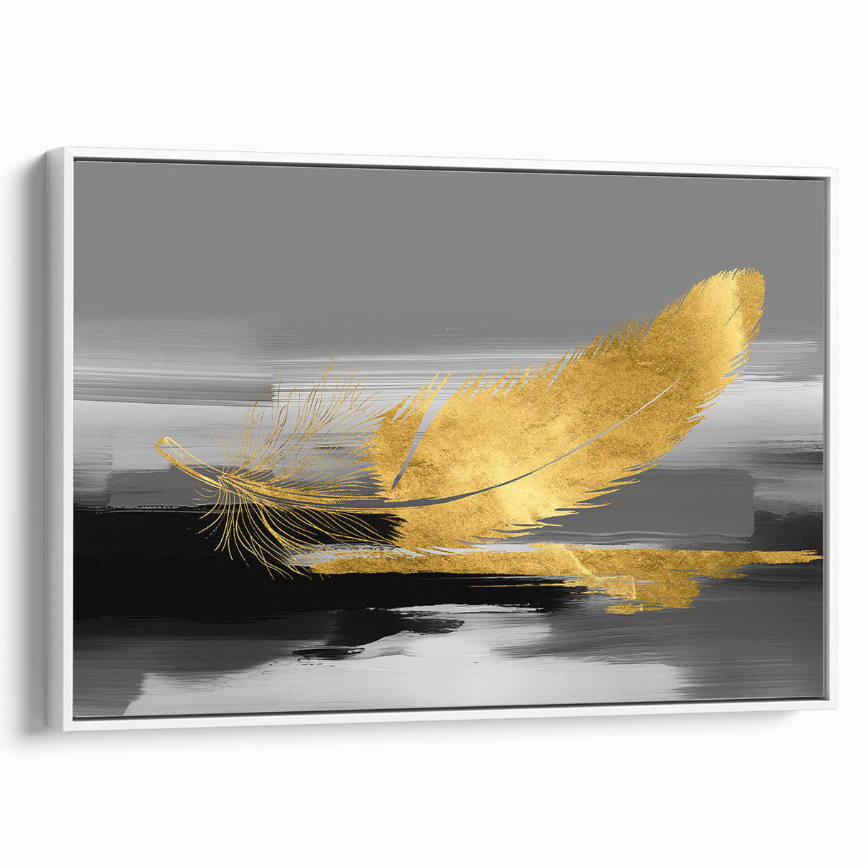 Framed wall art featuring abstract strokes and lines design in muted colors, presented in a sleek white frame, ideal for modern decor.
