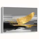 Framed wall art featuring abstract strokes and lines design in muted colors, presented in a sleek white frame, ideal for modern decor.