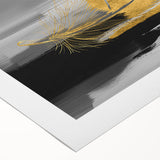 Abstract wall art design featuring colorful strokes and lines on rolled canvas, perfect for modern decor, highlighting vibrant hues and fluid shapes.