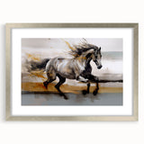 Abstract wall art featuring multicolored strokes and lines in a sleek silver frame, ideal for modern home decor and artistic expression.