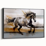 Framed abstract wall art featuring dynamic strokes and lines in black and white, showcasing a modern design perfect for contemporary decor.