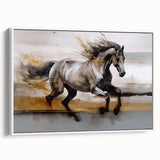 Framed abstract wall art showcasing dynamic strokes and lines in soft pastel colors, set against a crisp white background, ideal for modern decor.