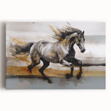 Abstract canvas wall art showcasing vibrant strokes and lines in shades of blue, orange, and yellow, ideal for modern home decor.