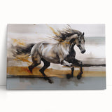 Abstract wall art featuring vibrant strokes and lines in shades of blue, gold, and gray, designed for modern home decor, emphasizing a stylish aesthetic.