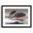 Framed abstract wall art featuring colorful strokes and lines design, with a modern black frame and mat, ideal for contemporary decor.