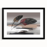 Framed abstract wall art featuring colorful strokes and lines design, with a modern black frame and mat, ideal for contemporary decor.