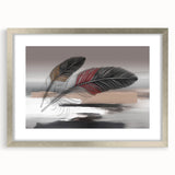 Abstract strokes and lines design in a silver frame with matting, showcasing a modern wall art piece ideal for contemporary decor.