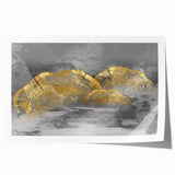 Abstract wall art print featuring colorful strokes and lines in vibrant hues of blue, orange, and yellow, ideal for modern home decor. Rolled for easy framing.