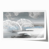 Abstract wall art print featuring vibrant strokes and lines in shades of blue, orange, and green, perfect for modern home decor. Ideal for enhancing artistic spaces.