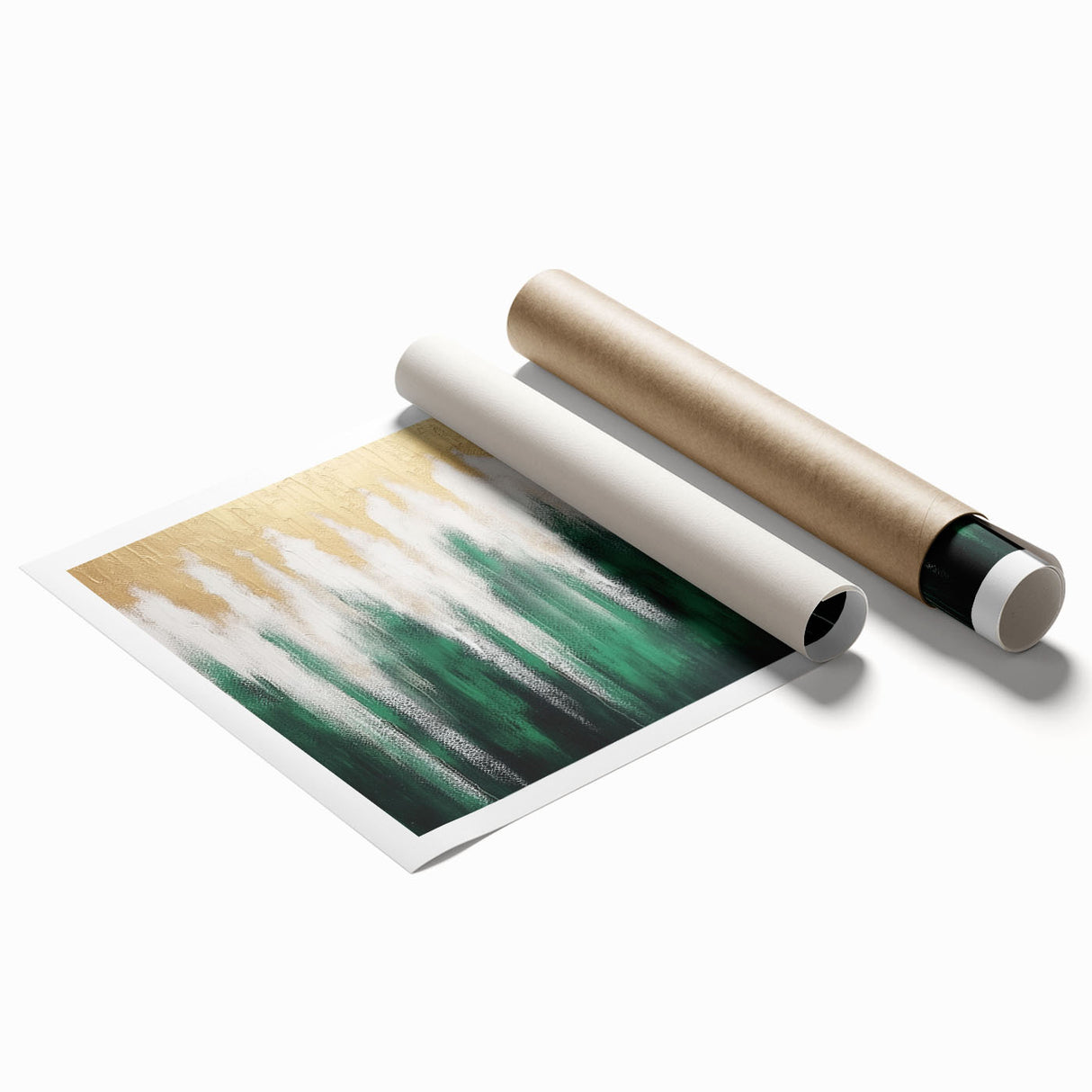 Abstract strokes and lines design in vibrant colors, showcasing an artistic wall art print ideal for modern home decor, rolled and ready for framing.
