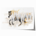 Abstract wall art featuring vibrant strokes and lines in shades of blue, orange, and white, ideal for modern home decor or office settings. The rolled print offers a contemporary aesthetic that enhances any interior space.