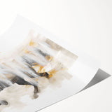 Abstract wall art print showcasing vibrant strokes and lines in a modern design, ideal for contemporary decor. The rolled canvas highlights a blend of colors, perfect for enhancing living spaces or art collections.