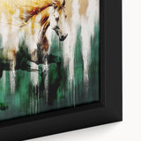 Close-up of an abstract strokes and lines design wall art piece, showcasing vibrant colors and dynamic patterns in a framed canvas format, ideal for modern decor.