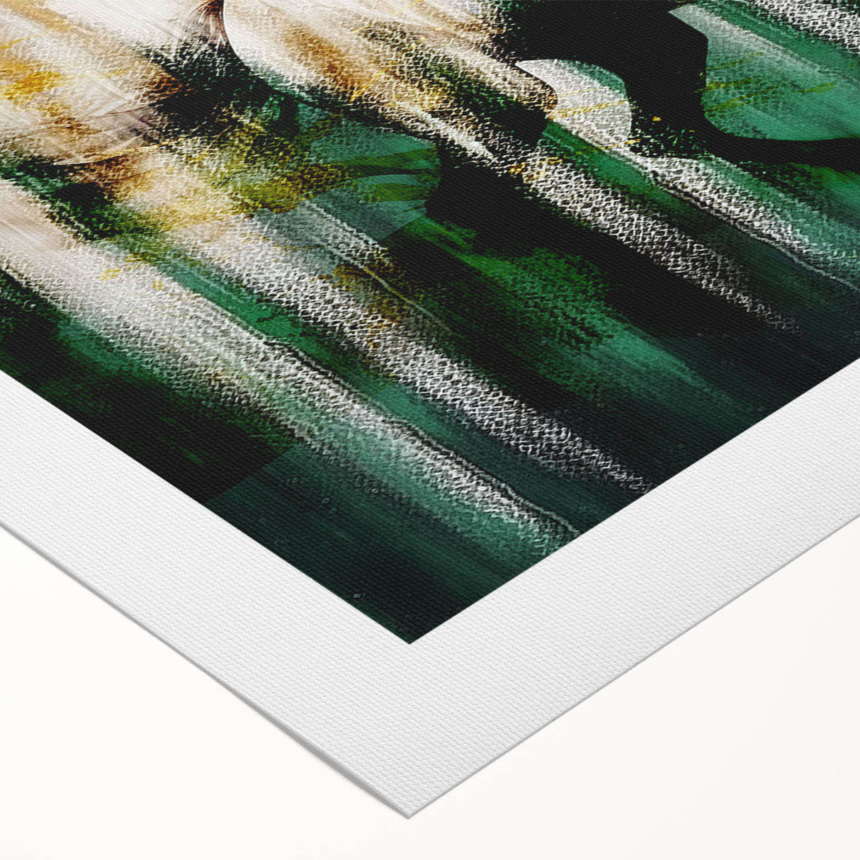 Abstract strokes and lines design in vibrant colors on rolled canvas, showcasing modern wall art with a textured finish, ideal for contemporary decor.