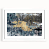 Abstract wall art featuring intricate strokes and lines in a modern design. The framed piece in white matting adds a contemporary touch to any decor.