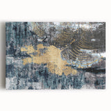 Abstract strokes and lines design on stretched canvas wall art, showcasing a vibrant mix of colors and fluid patterns, perfect for modern home decor.
