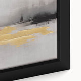 Framed canvas art showcasing an abstract design of colorful strokes and lines, perfect for modern decor. Close-up highlights texture and vibrant hues, enhancing any space.