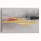 Abstract strokes and lines design in vibrant colors on stretched canvas, showcasing a modern artistic flair for contemporary wall decor. Ideal for adding a pop of color to any living space.