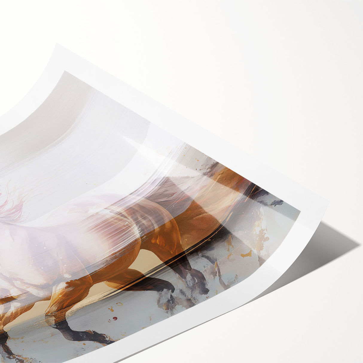 Abstract rolled wall art print showcasing colorful strokes and lines in a modern design, ideal for contemporary home decor, presented in a protective cardboard tube.