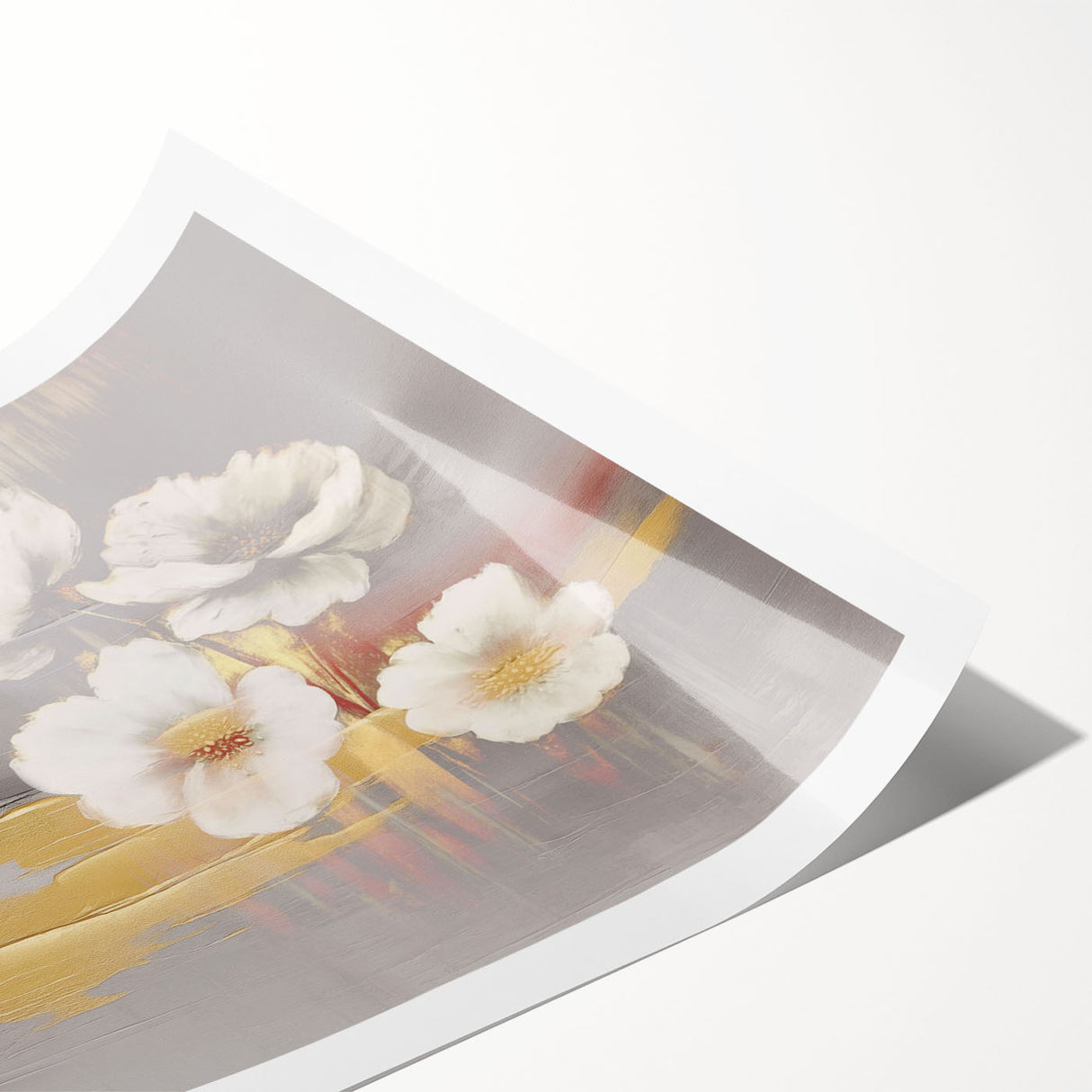 Abstract strokes and lines design wall art print in vibrant colors, showcasing a modern aesthetic perfect for contemporary home decor. This rolled artwork adds a dynamic touch to any space.