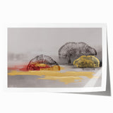 Abstract wall art print showcasing dynamic strokes and lines in vibrant colors, rolled and ready for framing, perfect for modern home decor accents.