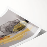 Abstract wall art print featuring vibrant strokes and lines in shades of blue, yellow, and red, designed to enhance modern home decor aesthetics. Perfect for art lovers seeking a bold statement piece.