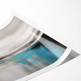 Abstract wall art print featuring dynamic strokes and lines in vibrant colors, perfect for modern home decor. Packaged in a protective tube for easy display.