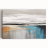 Abstract wall art featuring dynamic strokes and lines in vibrant colors, showcasing a modern design on stretched canvas, ideal for contemporary home decor.