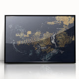 Framed abstract wall art featuring strokes and lines in black and white, elegantly designed for modern decor. Ideal for enhancing contemporary spaces.