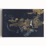 Abstract canvas wall art featuring vibrant strokes and lines in shades of blue, orange, and gold, designed to enhance modern interiors. Perfect for stylish home decor.